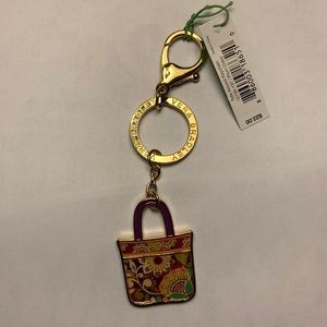 Vera Bradley Plum Crazy Keychain NWT